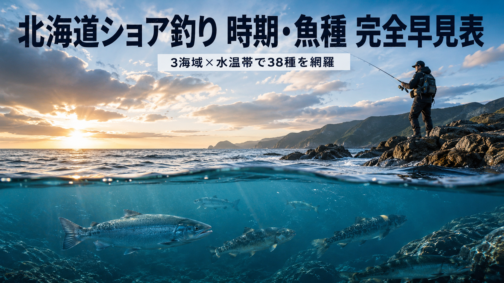 北海道ショア釣り 時期 魚種 完全早見表 3海域 水温帯 38種