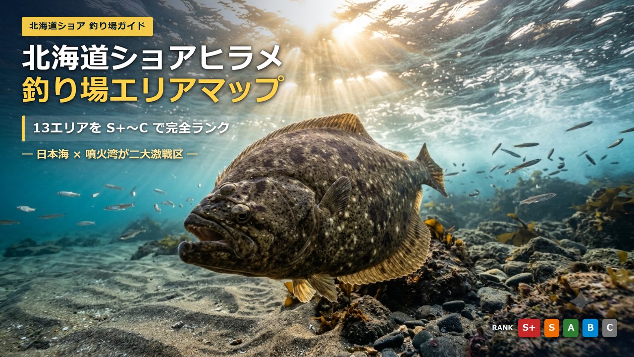 北海道 ショアヒラメ 釣り場エリアマップ 全13エリア ランキング 2026年